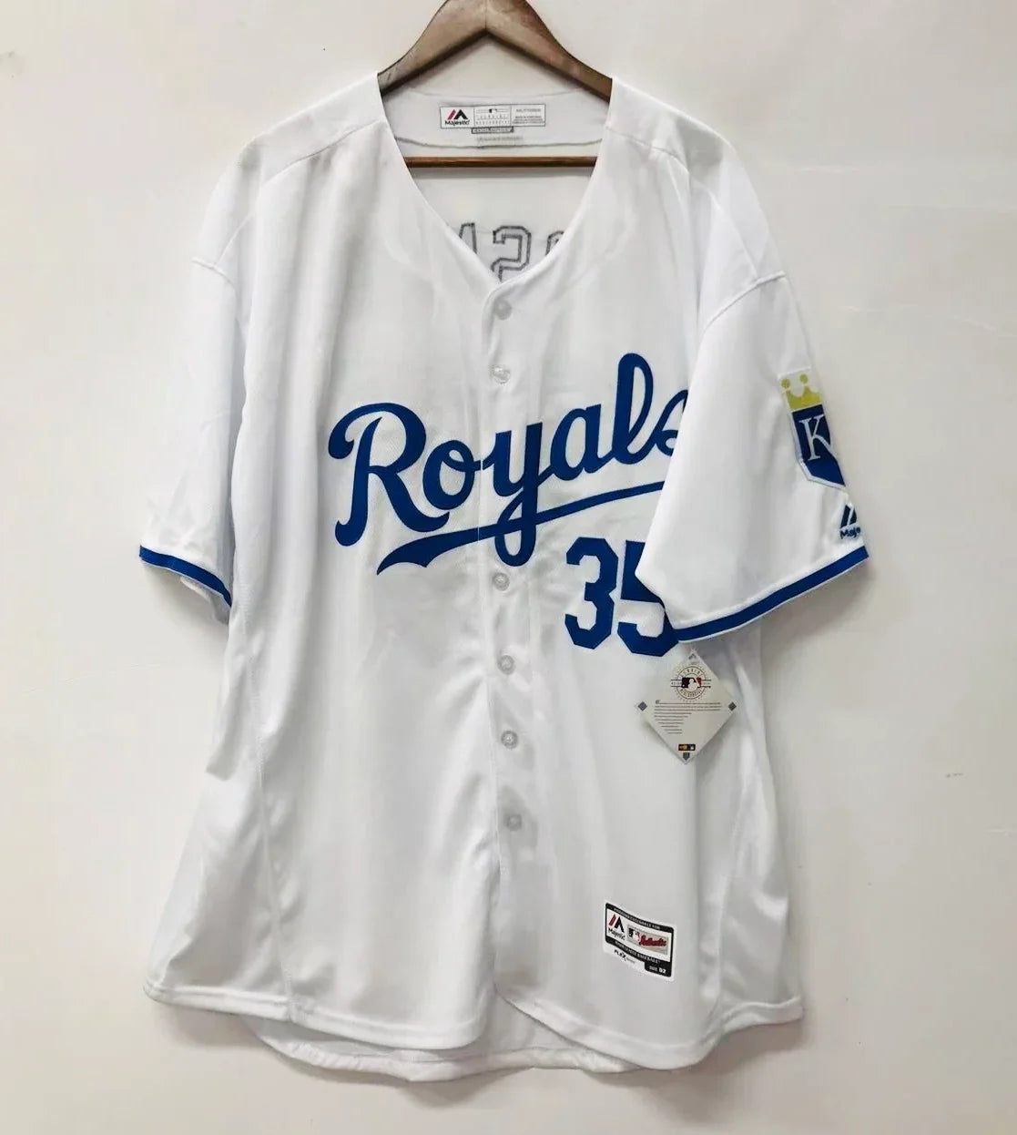 Eric Hosmer Kansas City Royals Jersey Majestic white product image 3, provided for visual reference and product detail review