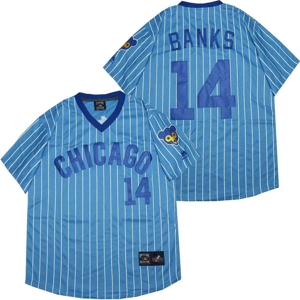 Ernie Banks Chicago Cubs Jersey Cooperstown Collection Majestic product image 1, provided for visual reference and product