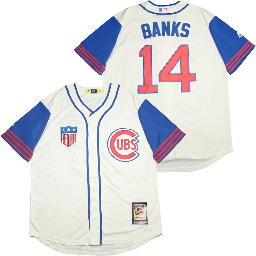 Ernie Banks Chicago Cubs Jersey Cooperstown Collection Majestic product image 1, provided for visual reference and product