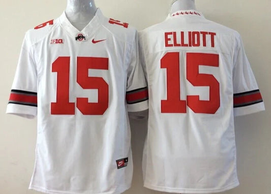 Ezekiel Elliott Jersey Ohio State Buckeyes Jersey white product image 1, provided for visual reference and product detail