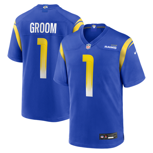 Men's Los Angeles Rams Number 1 Groom Nike Royal Game Jersey product image 1
