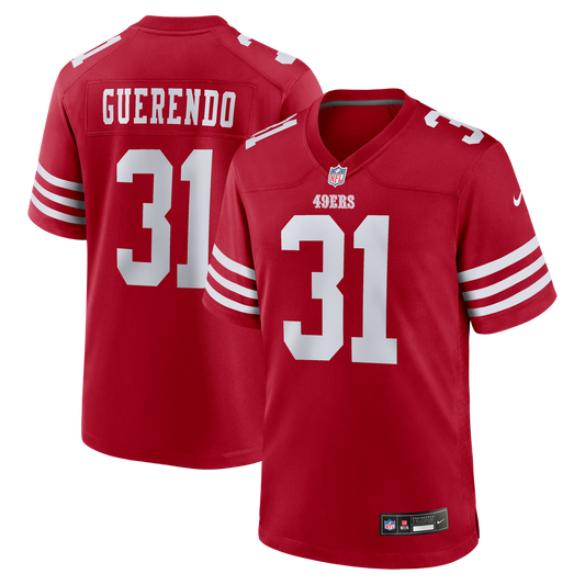 Men's San Francisco 49ers Isaac Guerendo Nike Scarlet Game product image 1