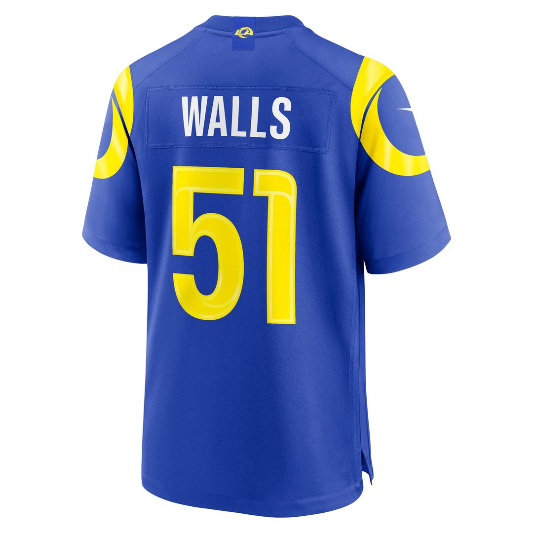 Men's Los Angeles Rams Eddie Walls III Nike Royal Game product image 3