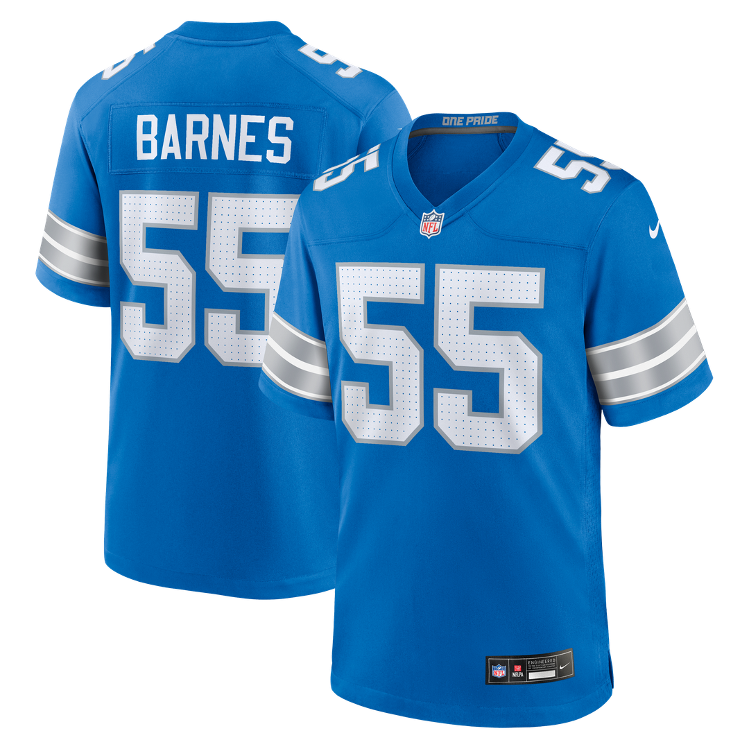 Men's Detroit Lions Derrick Barnes Nike Blue Team Game product image 1
