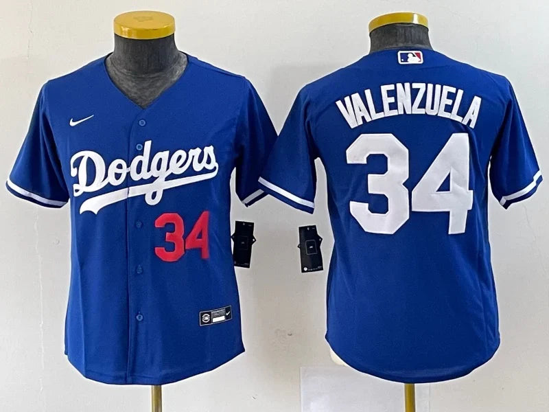 Fernando Valenzuela Los Angeles Dodgers Jersey Nike blue product image 1, provided for visual reference and product detail