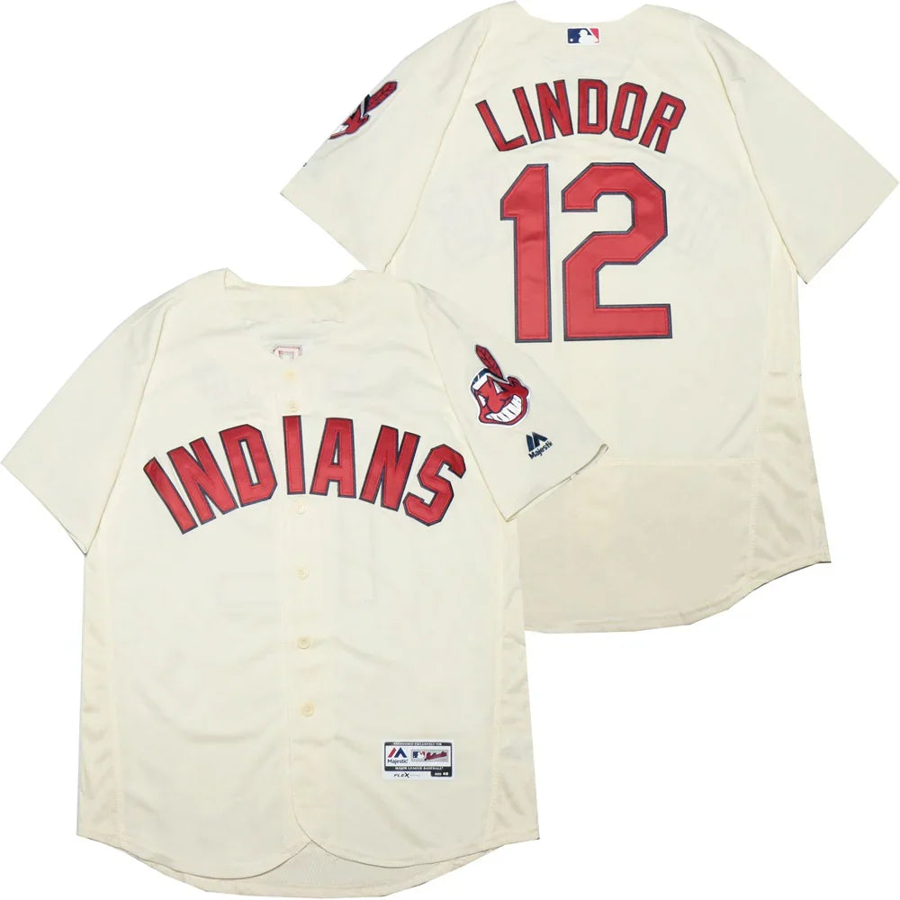 Francisco Lindor Cleveland Indians Jersey Majestic product image 1, provided for visual reference and product detail review