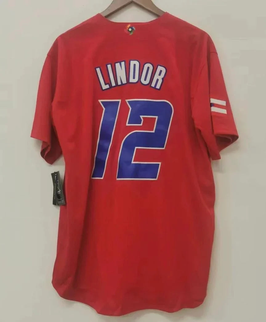Francisco Lindor Puerto Rico Jersey Nike Red product image 2, provided for visual reference and product detail review
