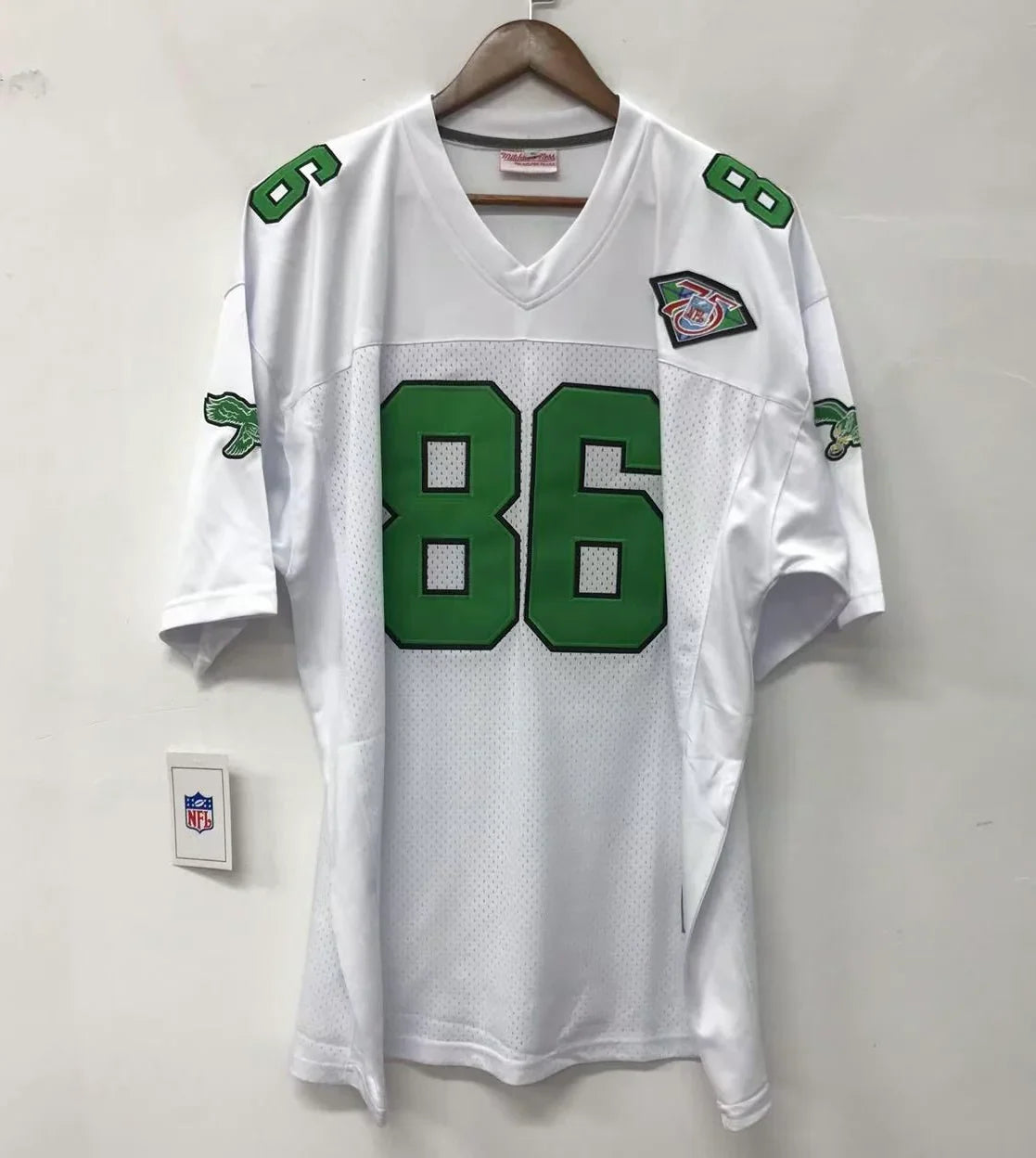 Fred Barnett Philadelphia Eagles 1994 NFL Mitchell & Ness Jersey White product image 2, provided for visual reference and