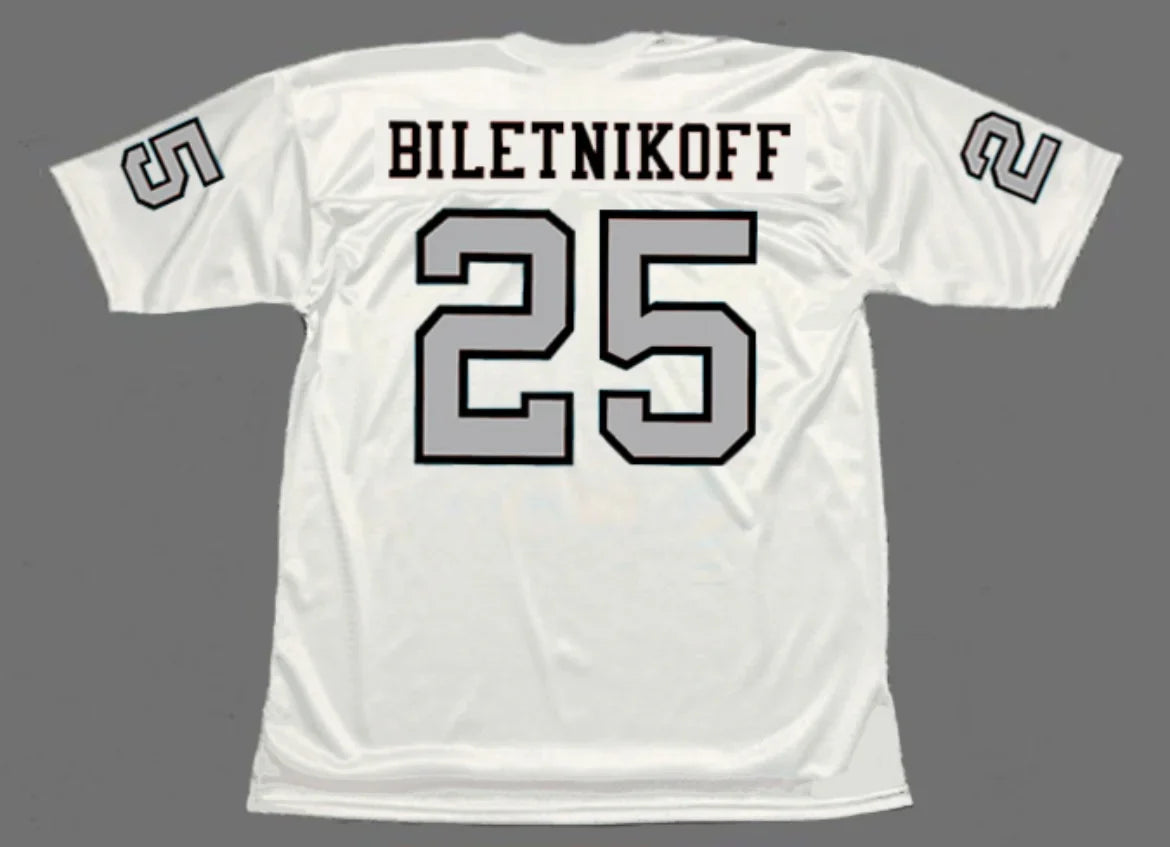Fred Biletnikoff 1970 Oakland Raiders NFL Mitchell & Ness Jersey White product image 1, provided for visual reference and