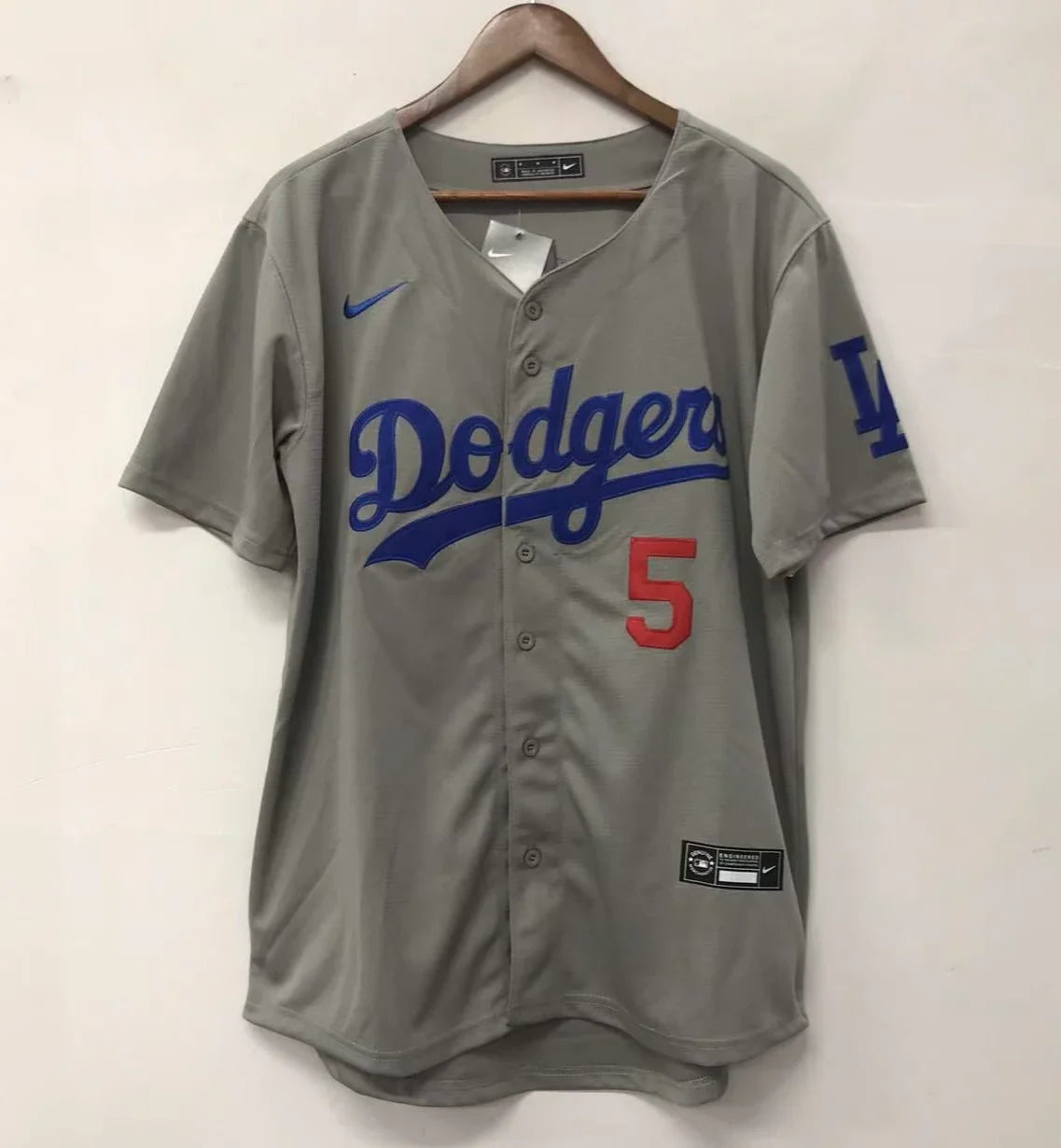 Freddie Freeman Los Angeles Dodgers Official MLB Nike Jersey gray product image 2, provided for visual reference and product