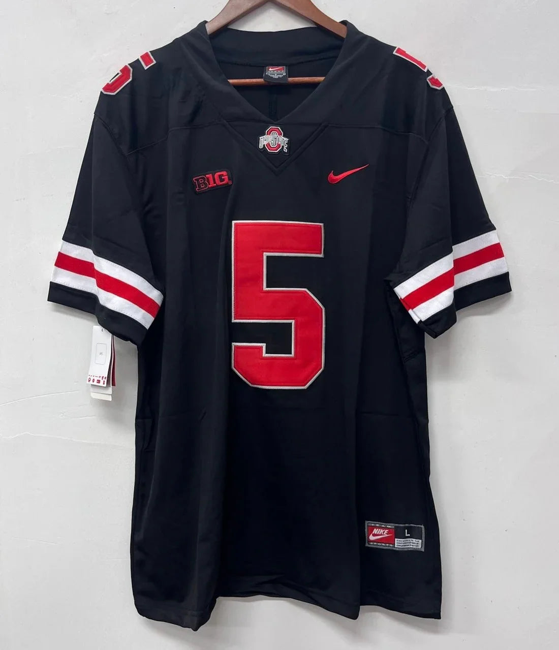 Garrett Wilson Ohio State Buckeyes jersey black with red numbers product image 3, provided for visual reference and product