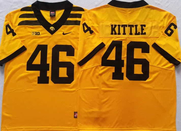 George Kittle Iowa Hawkeyes Jersey Nike Yellow product image 1, provided for visual reference and product detail review