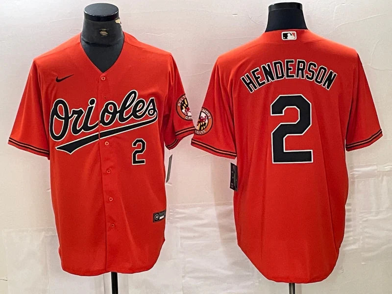 Gunnar Henderson Baltimore Orioles jersey Nike orange product image 1, provided for visual reference and product detail