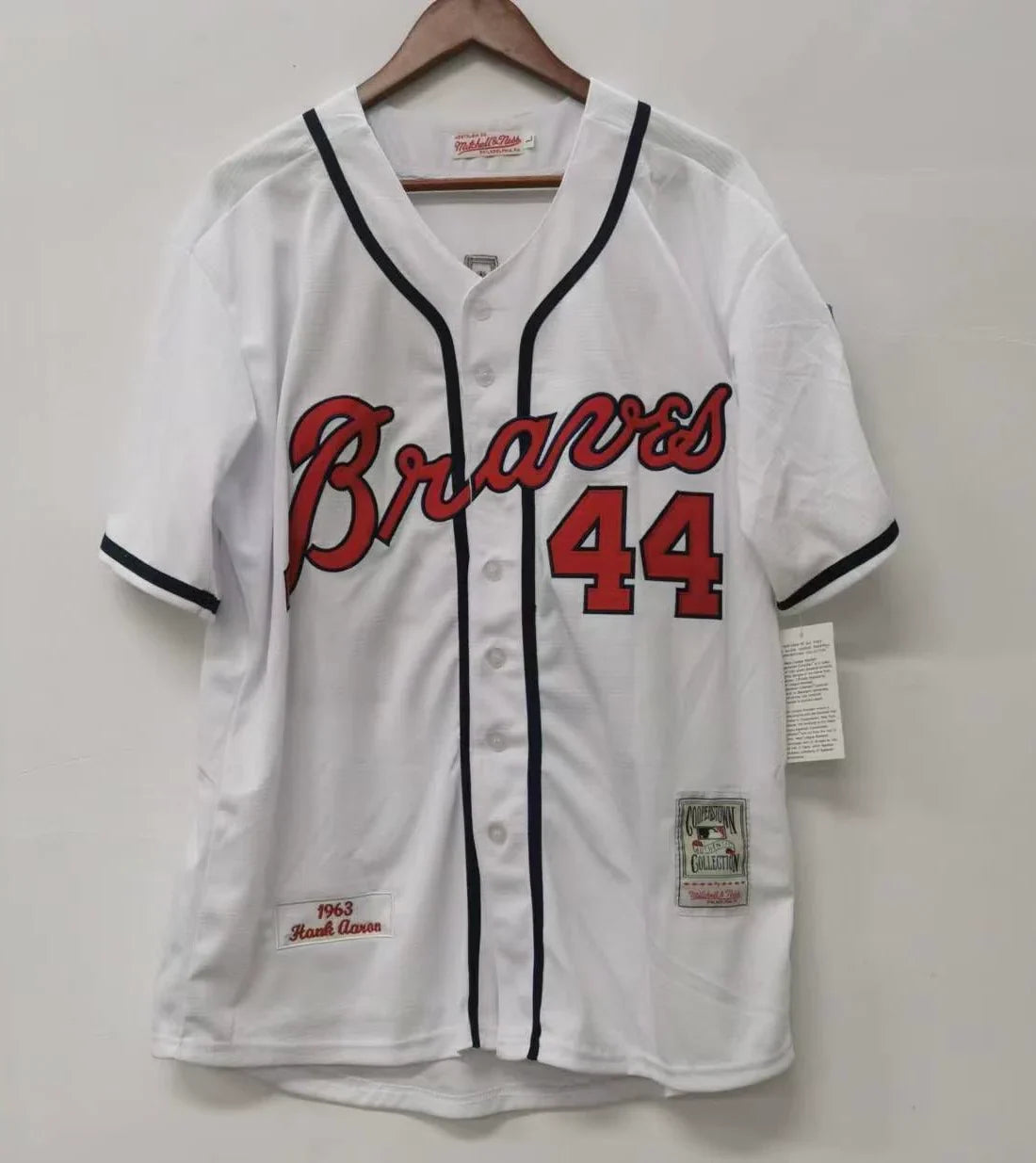 Hank Aaron Atlanta Milwaukee Braves Jersey 1963 Mitchell & Ness product image 3, provided for visual reference and product