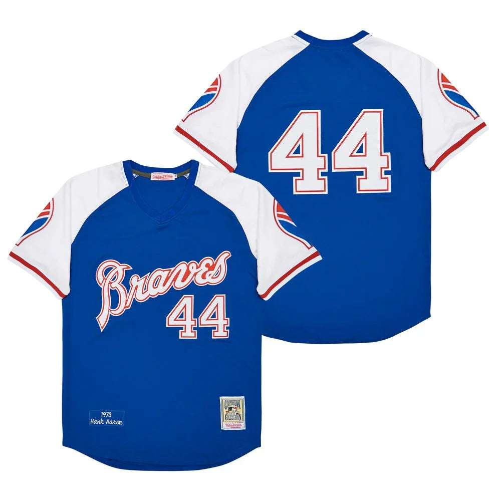 Hank Aaron Atlanta Milwaukee Braves Jersey Mitchell & Ness Pullover 1973 product image 1, provided for visual reference and