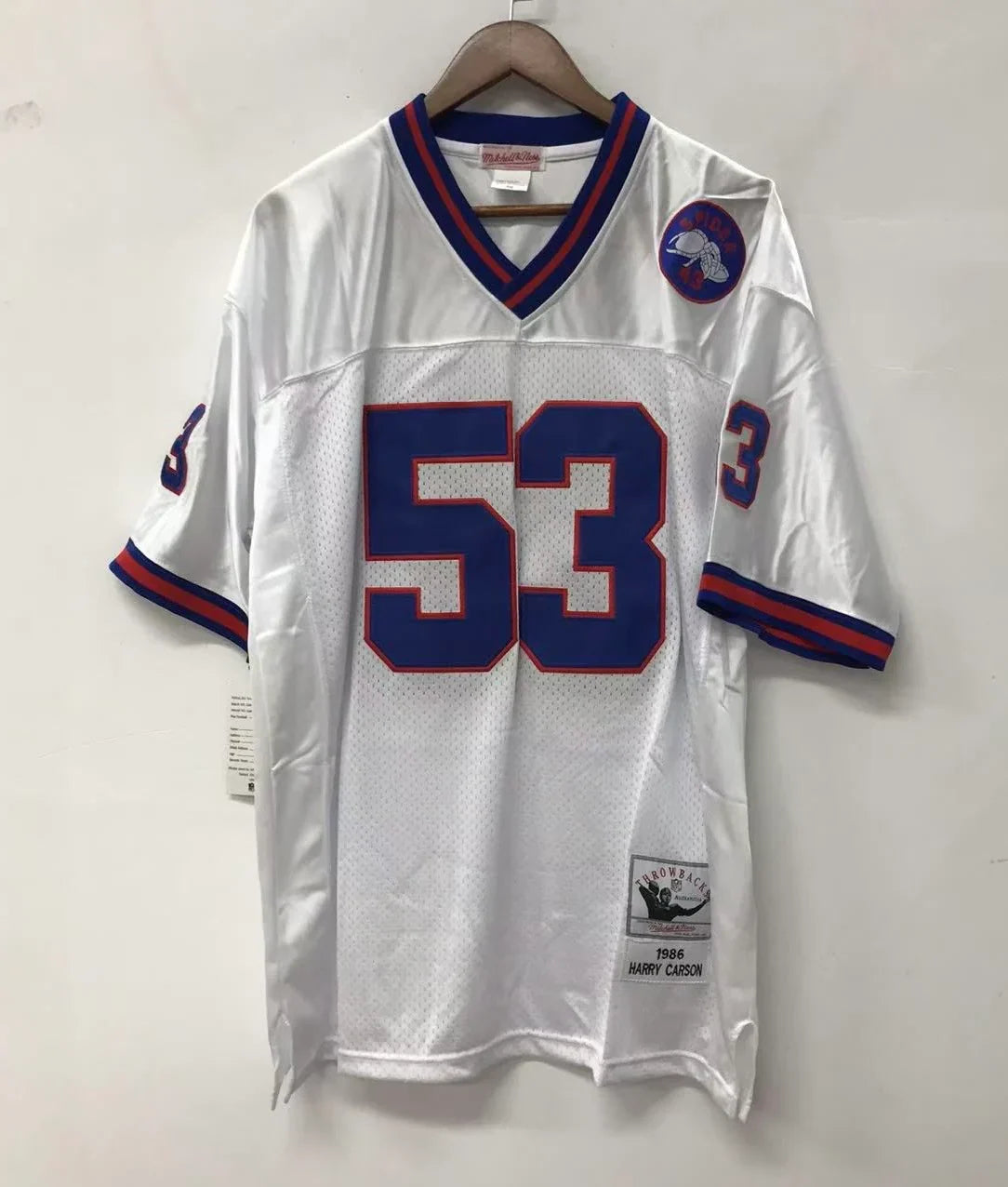 Harry Carson New York Giants Jersey Mitchell & Ness white product image 5, provided for visual reference and product detail