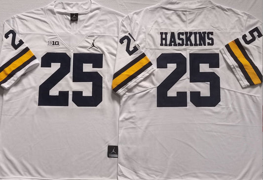 Hassan Haskins Michigan Wolverines Jersey white product image 1, provided for visual reference and product detail review