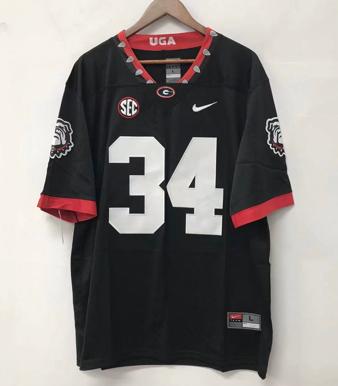 Herschel Walker Georgia Bulldogs jersey black NIKE product image 2, provided for visual reference and product detail review