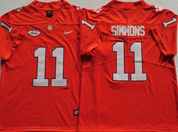 Isaiah Simmons Clemson Tigers Jersey orange NIKE product image 1, provided for visual reference and product detail review