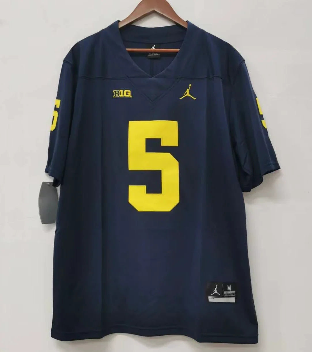 Jabrill Peppers Michigan Wolverines Jersey blue product image 3, provided for visual reference and product detail review
