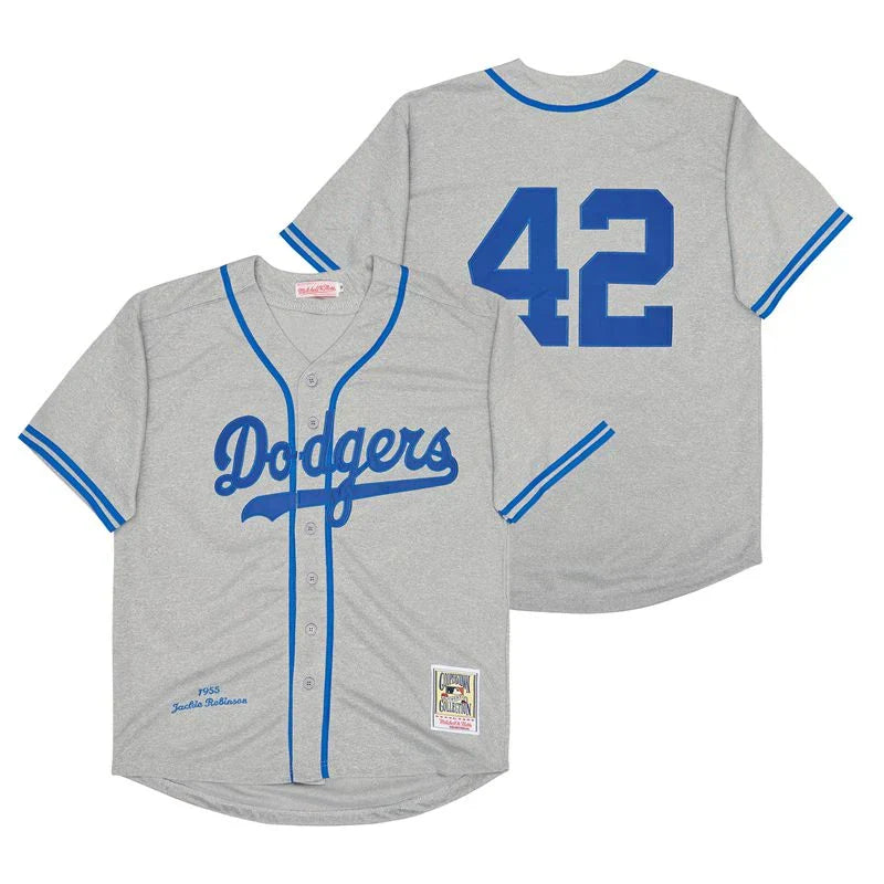 Jackie Robinson Brooklyn Dodgers Jersey Mitchell & Ness gray product image 1, provided for visual reference and product
