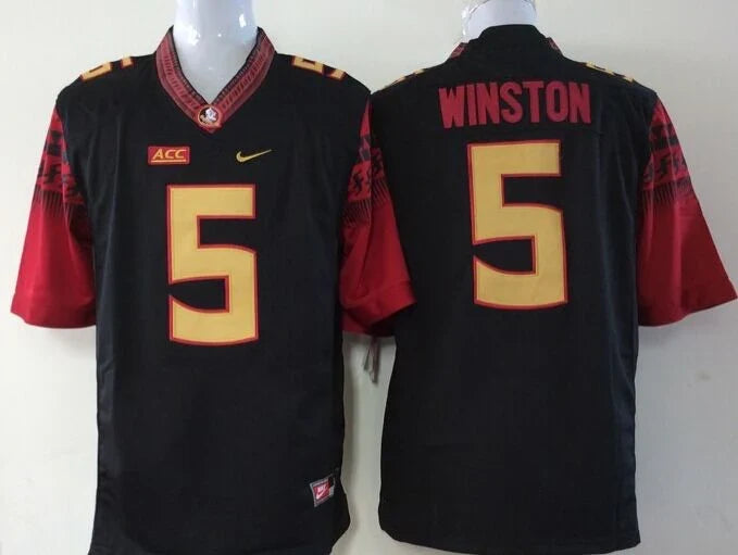 Jameis Winston Florida State Seminoles Jersey Black gold numbers product image 1, provided for visual reference and product