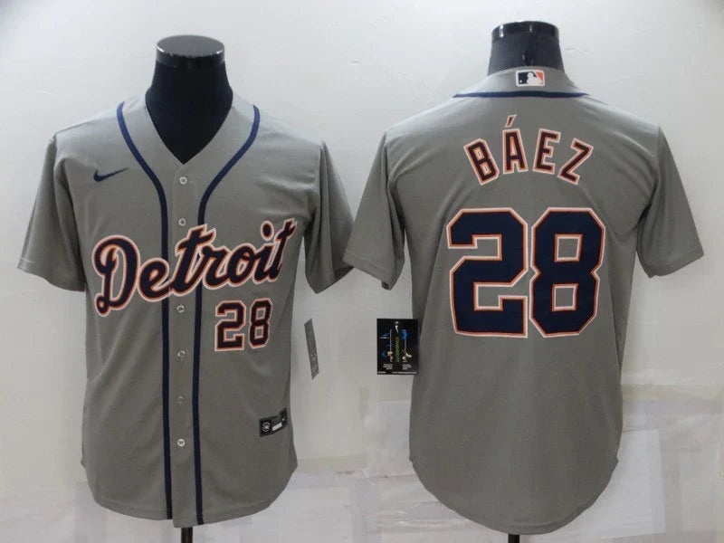 Javier Báez Detroit Tigers Jersey gray product image 1, provided for visual reference and product detail review