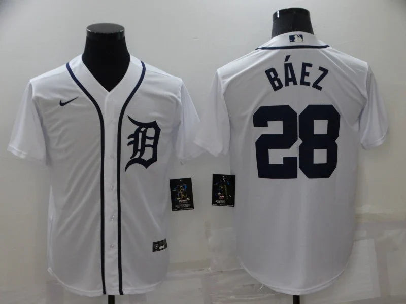 Javier Báez Detroit Tigers Jersey white product image 1, provided for visual reference and product detail review