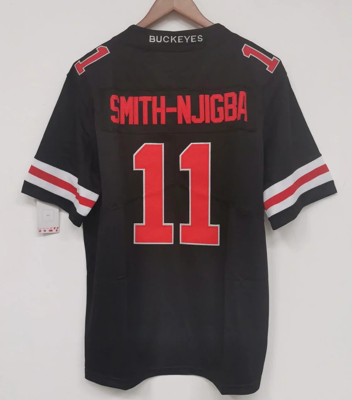 Jaxon Smith-Njigba Ohio State Buckeyes jersey Nike Black with red numbers product image 1, provided for visual reference and