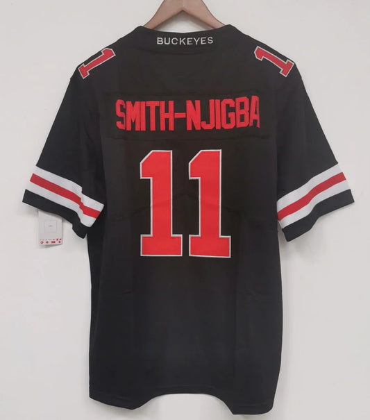 Jaxon Smith-Njigba Ohio State Buckeyes jersey Nike Black with red numbers product image 1, provided for visual reference and