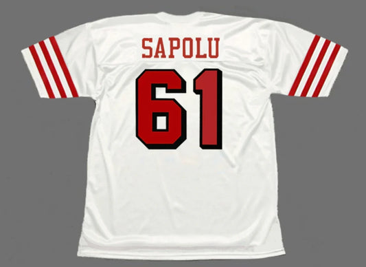Jesse Sapolu 1994 San Francisco 49ers Jersey Mitchell & Ness white product image 1, provided for visual reference and