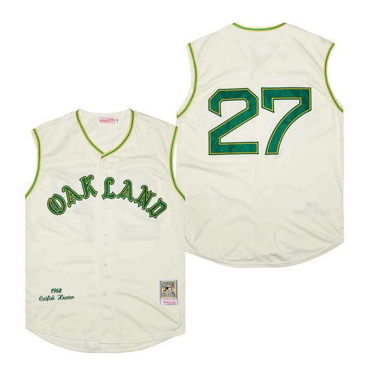 Jim Catfish Hunter Oakland A’s Athletics Jersey Mitchell & Ness product image 1, provided for visual reference and product