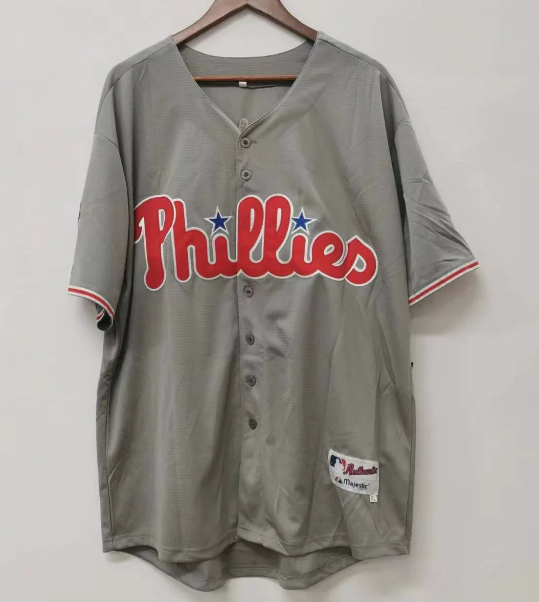 Jimmy Rollins Philadelphia Phillies Jersey 2008 World Series gray product image 2, provided for visual reference and product