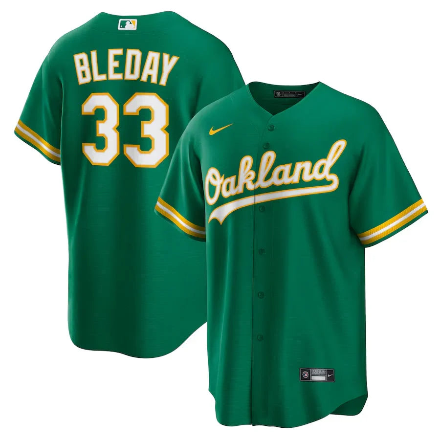 JJ Bleday Oakland A’s Athletics official MLB Nike Jersey product image 1, provided for visual reference and product detail