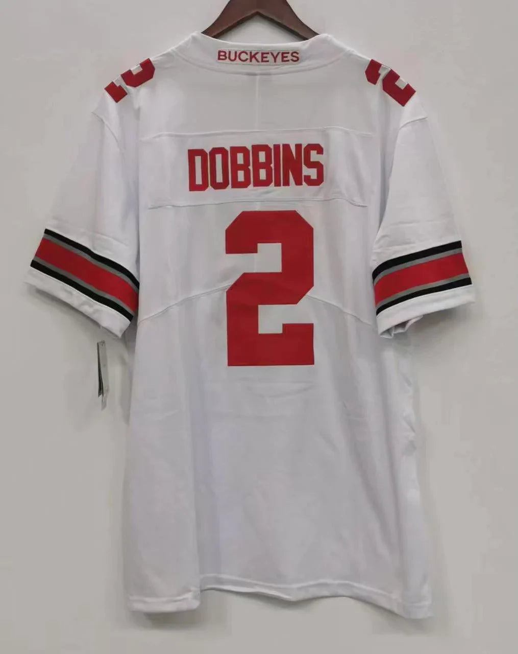 J. K. Dobbins Ohio State Buckeyes Jersey White product image 1, provided for visual reference and product detail review