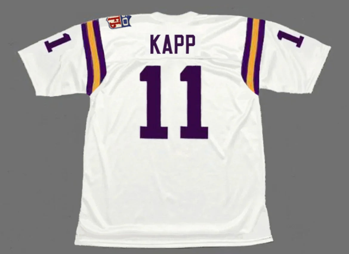 Joe Kapp 1969 Minnesota Vikings NFL Mitchell & Ness Jersey White product image 1, provided for visual reference and product
