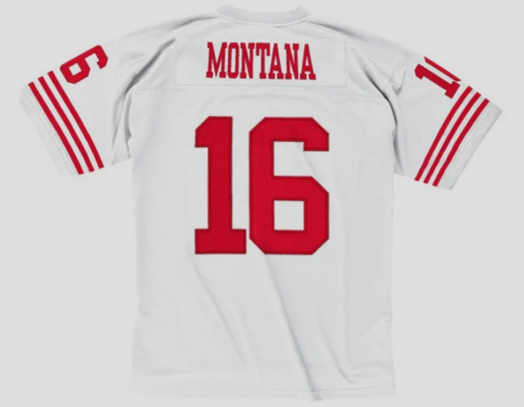 Joe Montana San Francisco 49ers official Jersey Mitchell & Ness White product image 1, provided for visual reference and