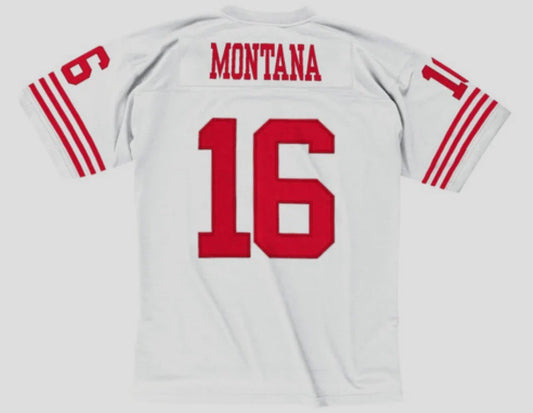 Joe Montana San Francisco 49ers official Jersey Mitchell & Ness White product image 1, provided for visual reference and