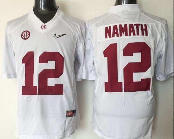 Joe Namath Alabama Crimson Tide Jersey NIKE White product image 1, provided for visual reference and product detail review