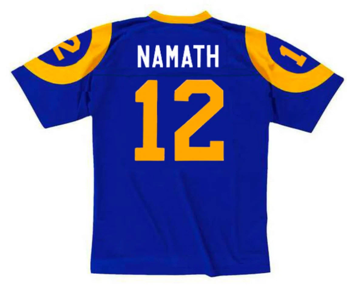 Joe Namath Los Angeles Rams NFL Mitchell & Ness Jersey Blue product image 1, provided for visual reference and product