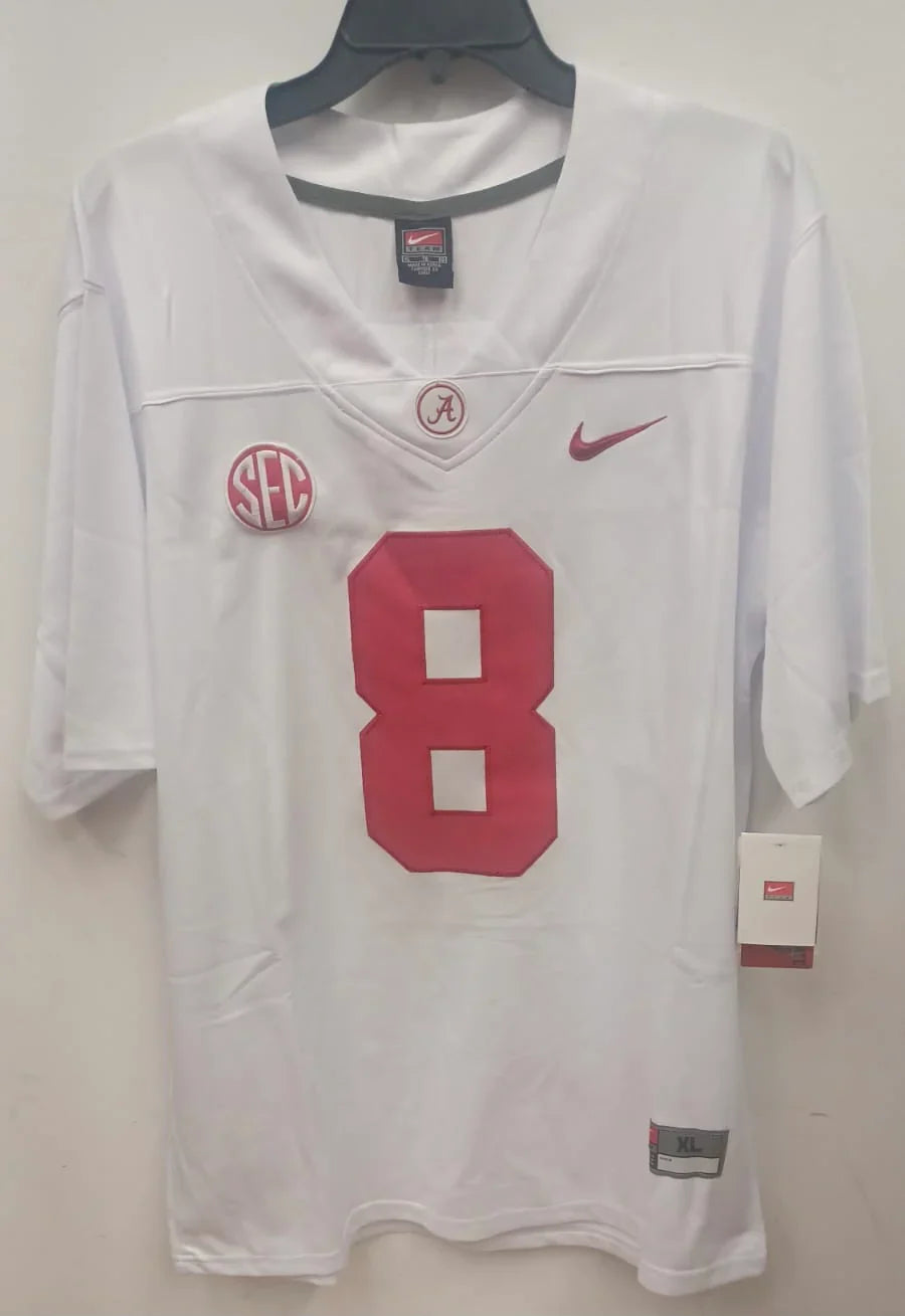 John Metchie III Alabama Crimson Tide Jersey white NIKE product image 2, provided for visual reference and product detail