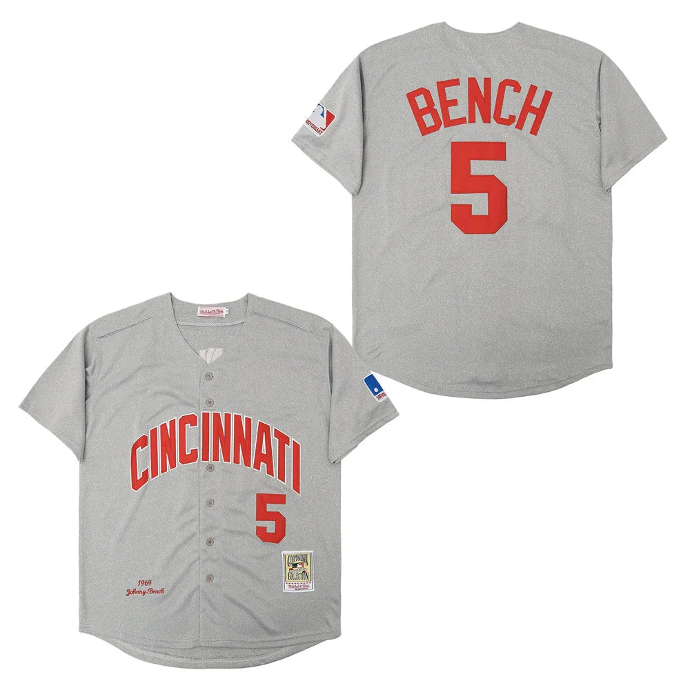 Johnny Bench Cincinnati Reds Jersey Mitchell & Ness product image 1, provided for visual reference and product detail review