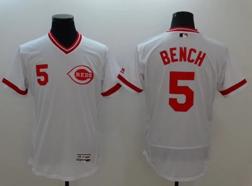 Johnny Bench Cincinnati Reds Jersey Majestic product image 1, provided for visual reference and product detail review