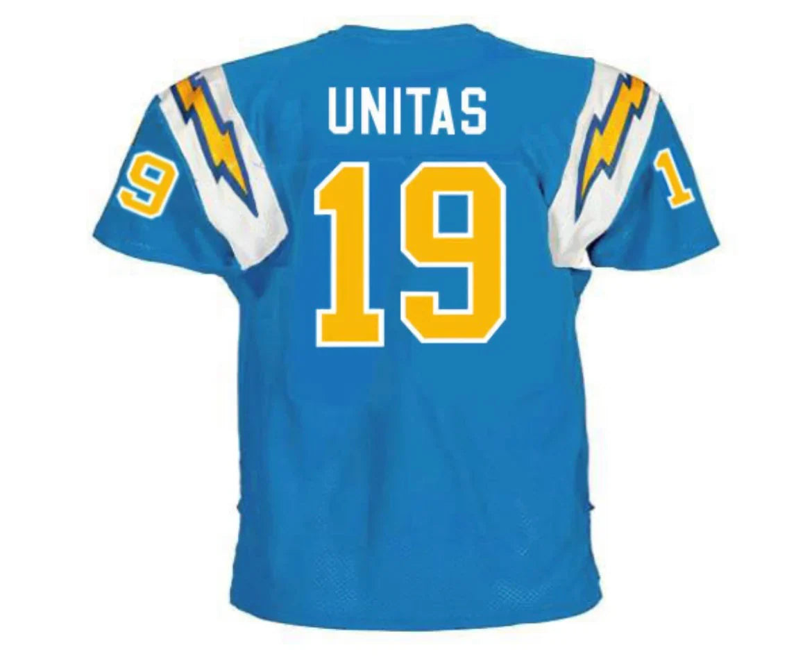Johnny Unitas San Diego Chargers NFL Mitchell & Ness Jersey product image 1, provided for visual reference and product