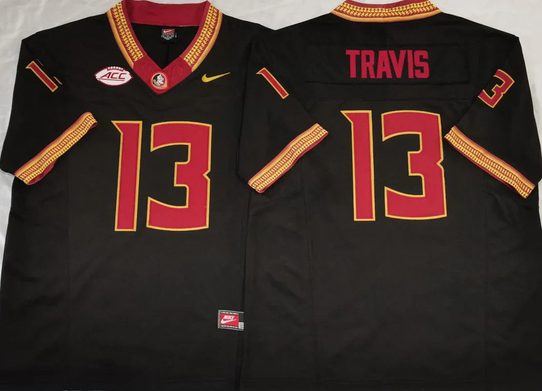 Jordan Travis Florida State Seminoles Jersey NIKE Black product image 1, provided for visual reference and product detail