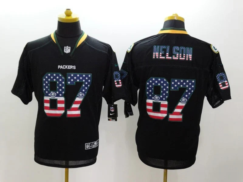 Jordy Nelson Green Bay Packers NFL Stars & Stripes Jersey product image 1, provided for visual reference and product detail