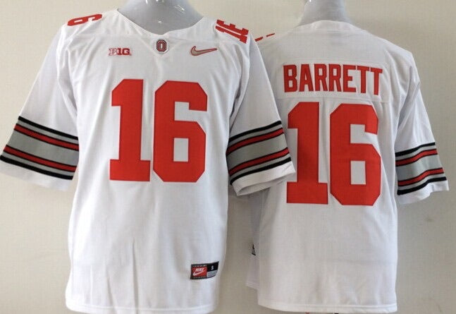 J. T. Barrett Jersey Ohio State Buckeyes Jersey white product image 1, provided for visual reference and product detail