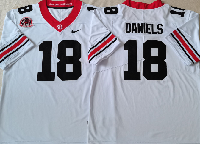 JT Daniels Georgia Bulldogs Jersey Nike white product image 1, provided for visual reference and product detail review