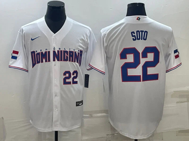 Juan Soto Dominican Republic DR jersey Nike product image 1, provided for visual reference and product detail review