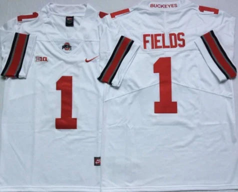 Justin Fields Ohio State Buckeyes Jersey white product image 1, provided for visual reference and product detail review